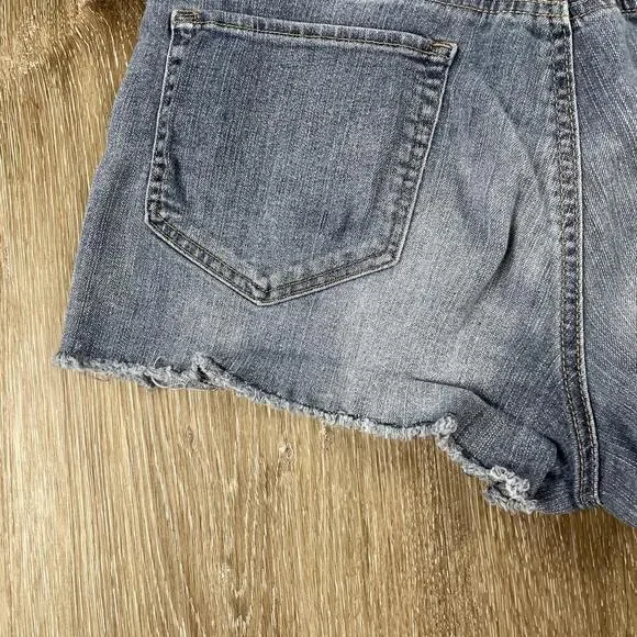 Mudd High Rise Raw Hem Daisy Duke Jean Shorts Women’s 13 Distressed Vintage Cut - Picture 10 of 16